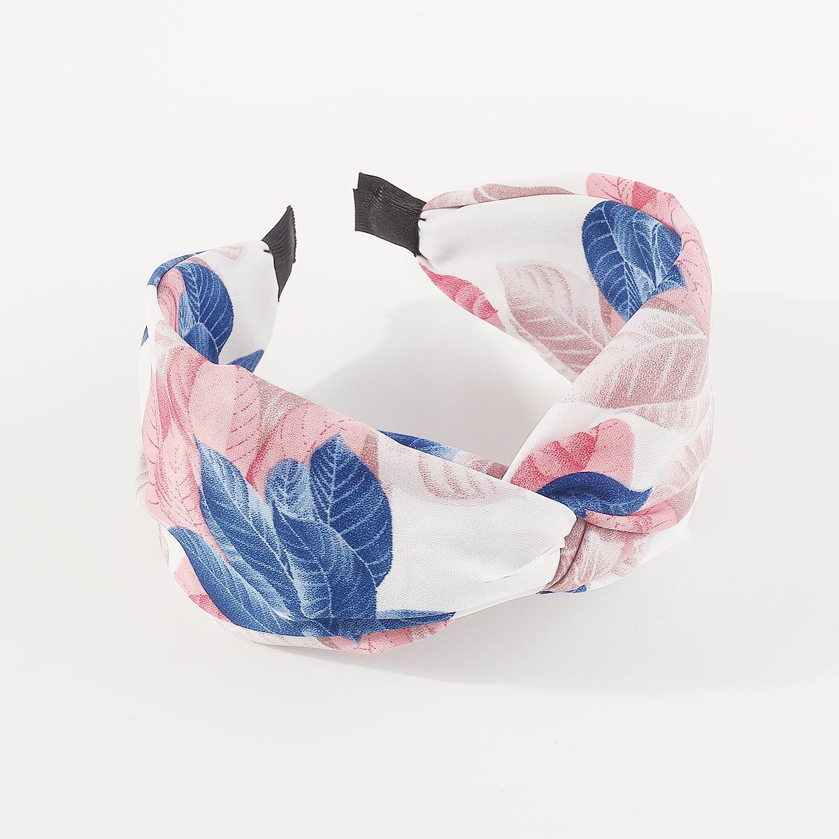 F6221 Boho Print Leaves Cross Knot Headband