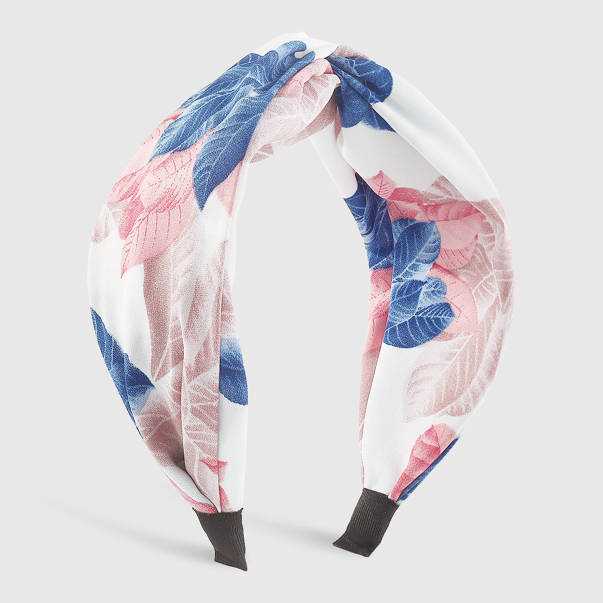 F6221 Boho Print Leaves Cross Knot Headband