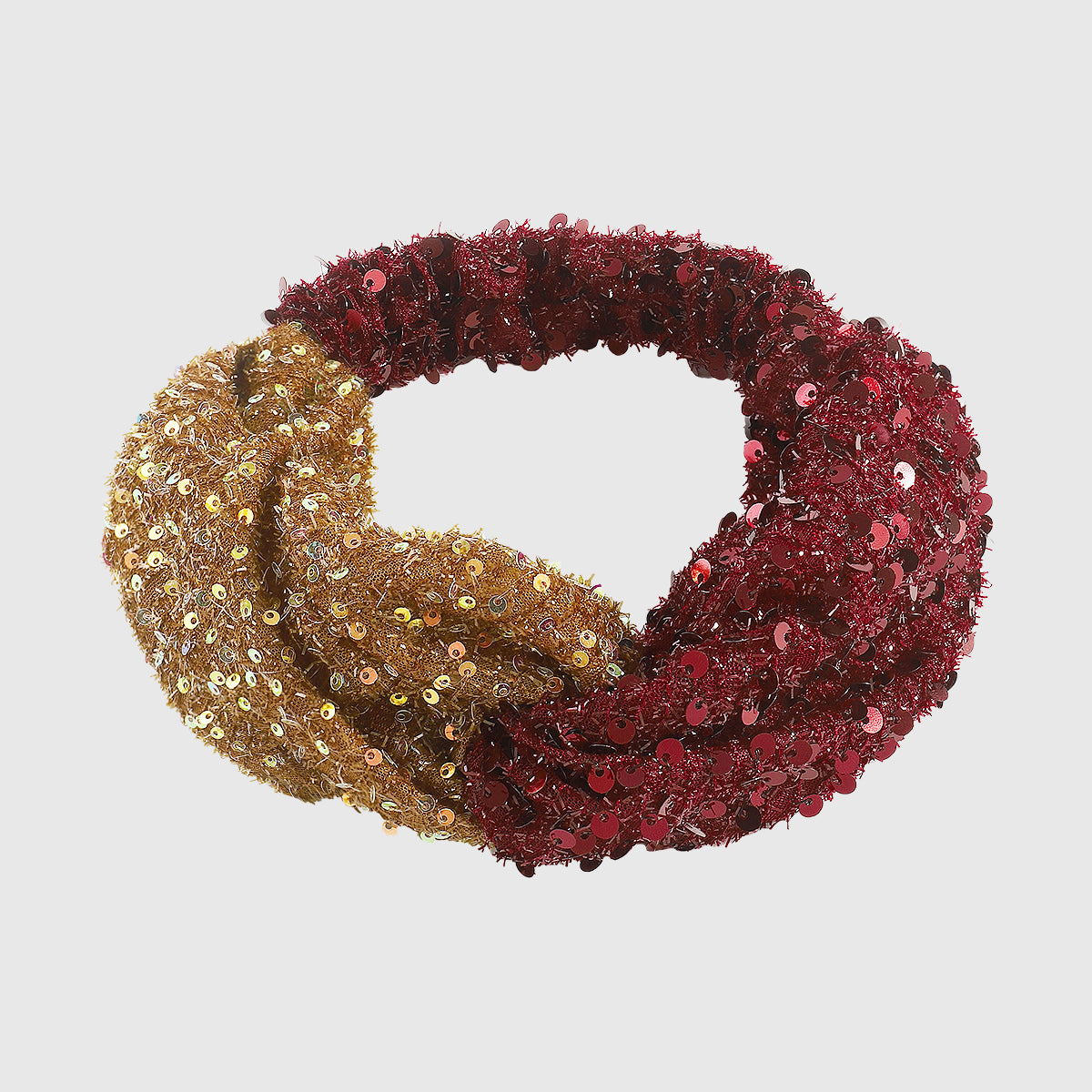 F6235 Dou Color Mesh Sequin Cross Headband