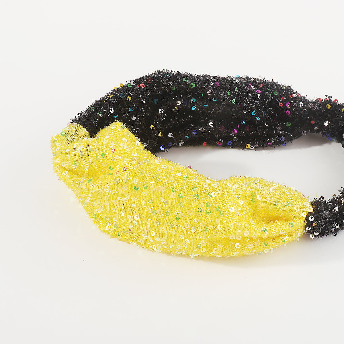 F6235 Dou Color Mesh Sequin Cross Headband