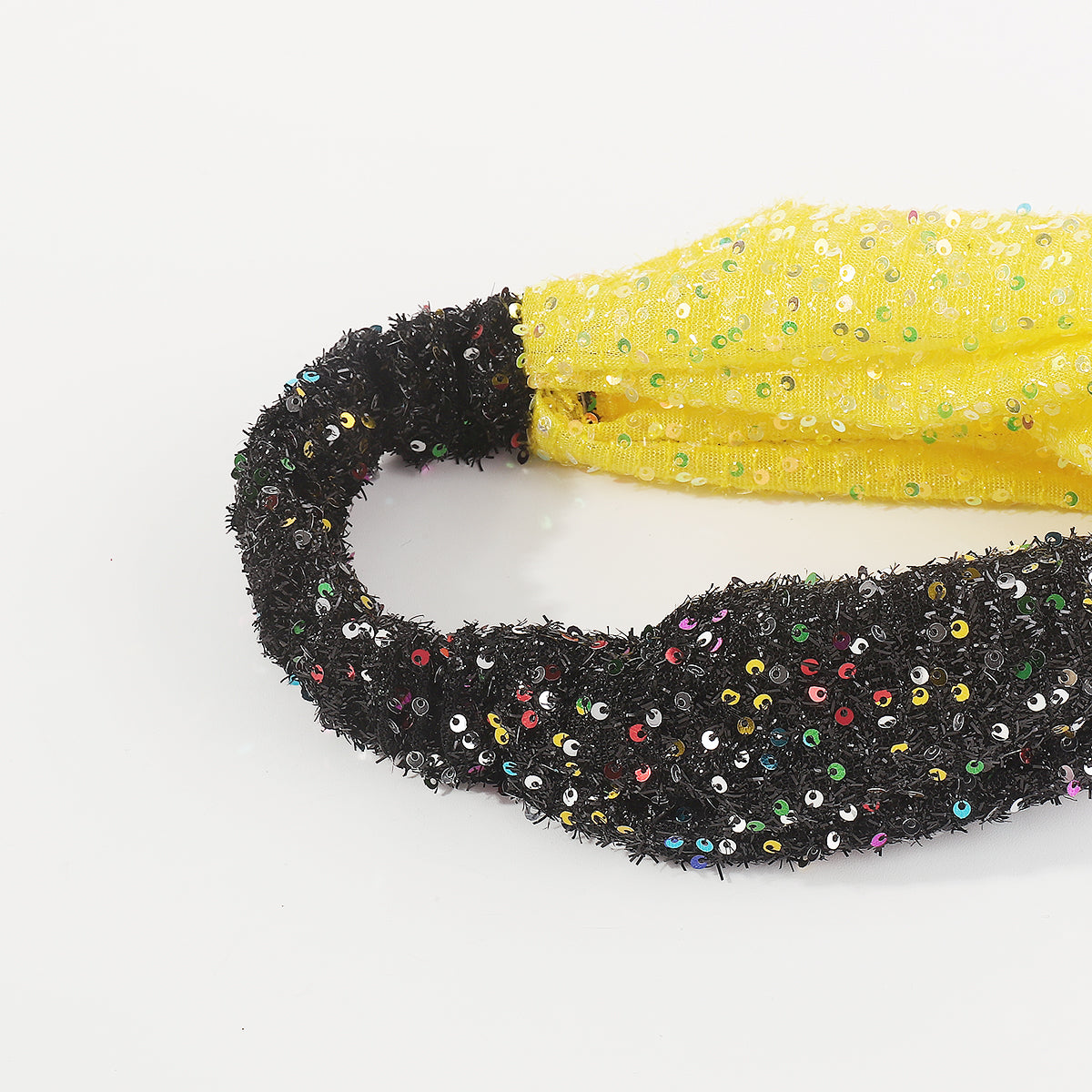 F6235 Dou Color Mesh Sequin Cross Headband