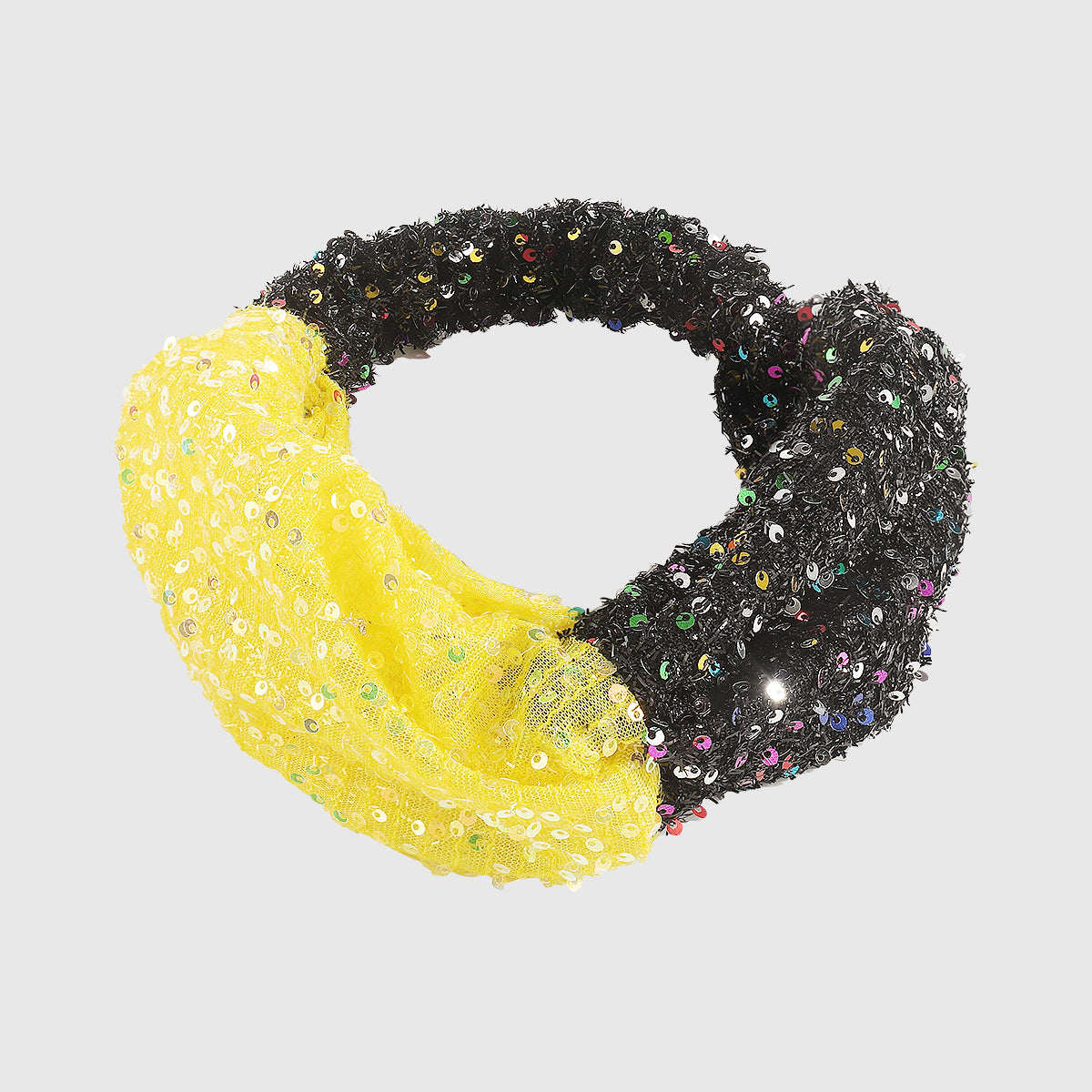 F6235 Dou Color Mesh Sequin Cross Headband