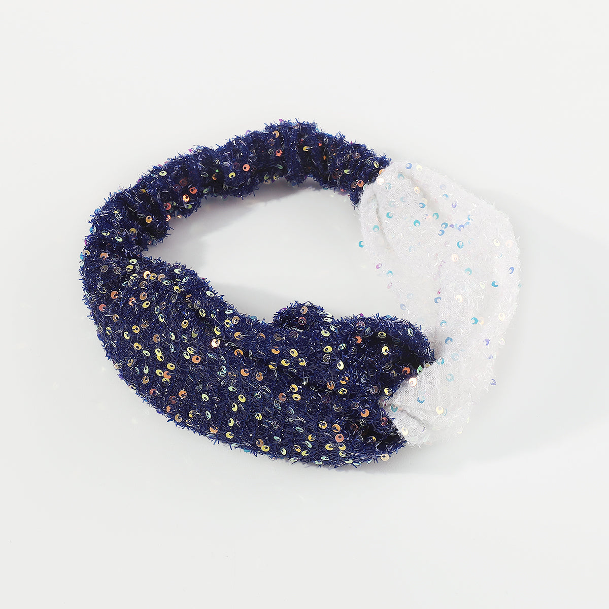 F6235 Dou Color Mesh Sequin Cross Headband