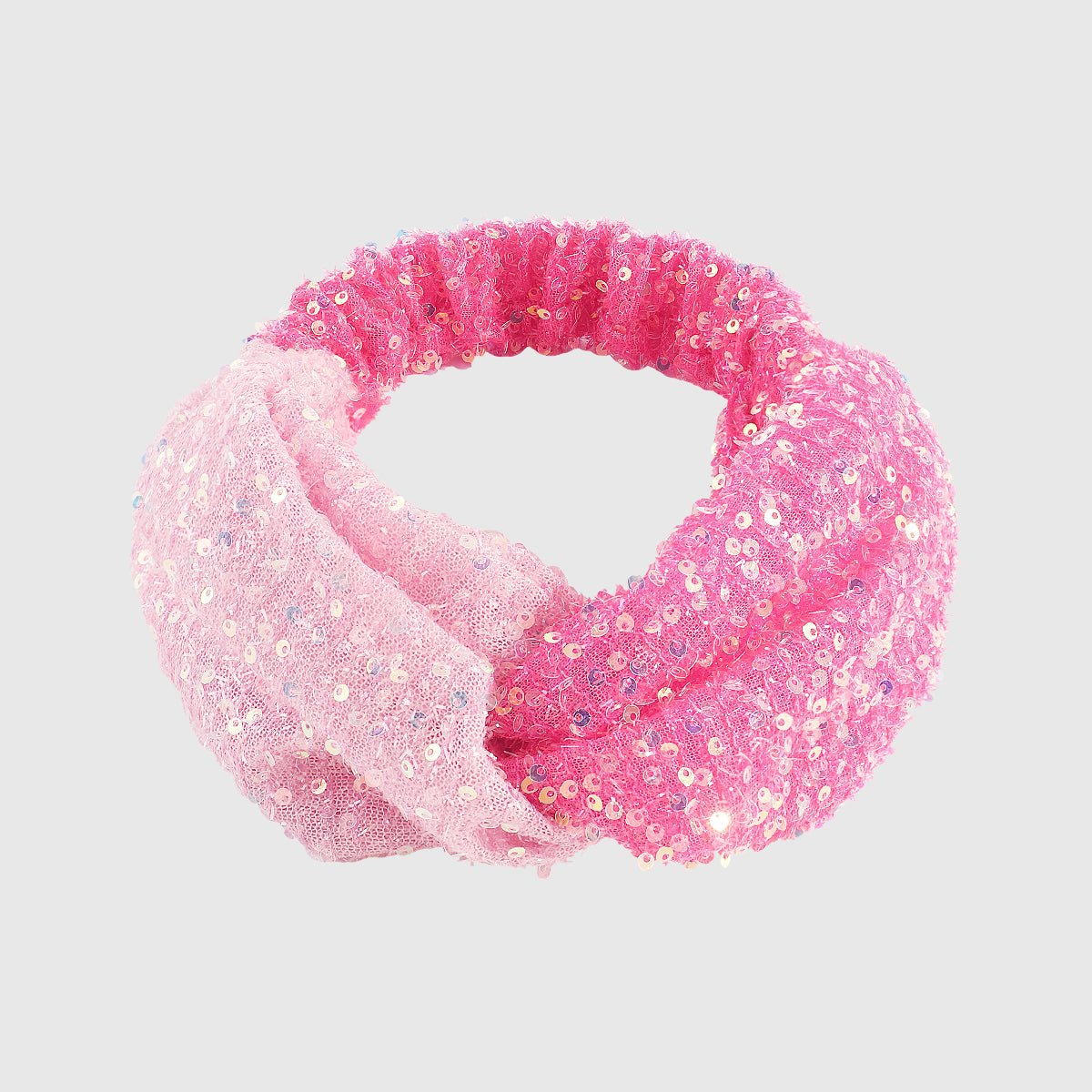 F6235 Dou Color Mesh Sequin Cross Headband