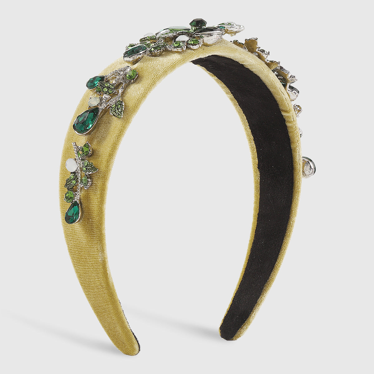 F6258 Luxury Large Crystal Flower Velvet Headband