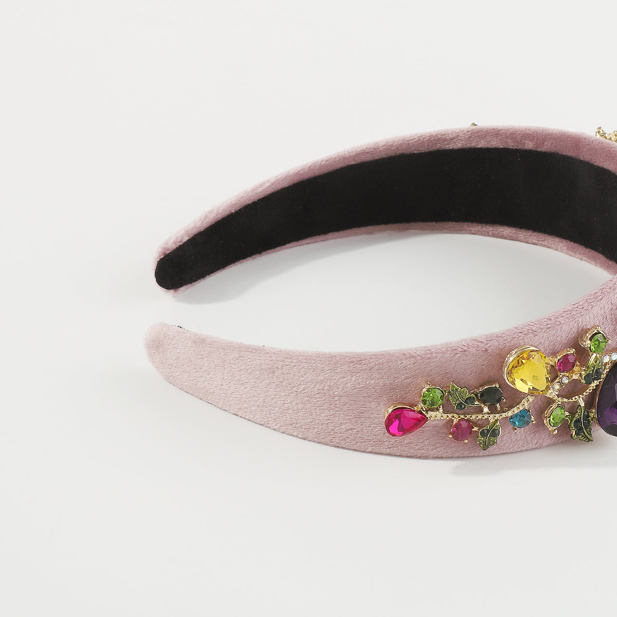 F6258 Luxury Large Crystal Flower Velvet Headband