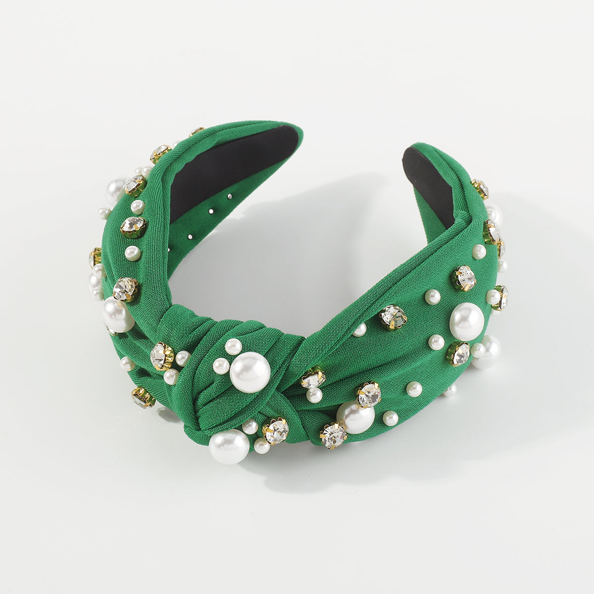 F4840 Luxury Rhinestone Pearl TopKnot Baroque Headband