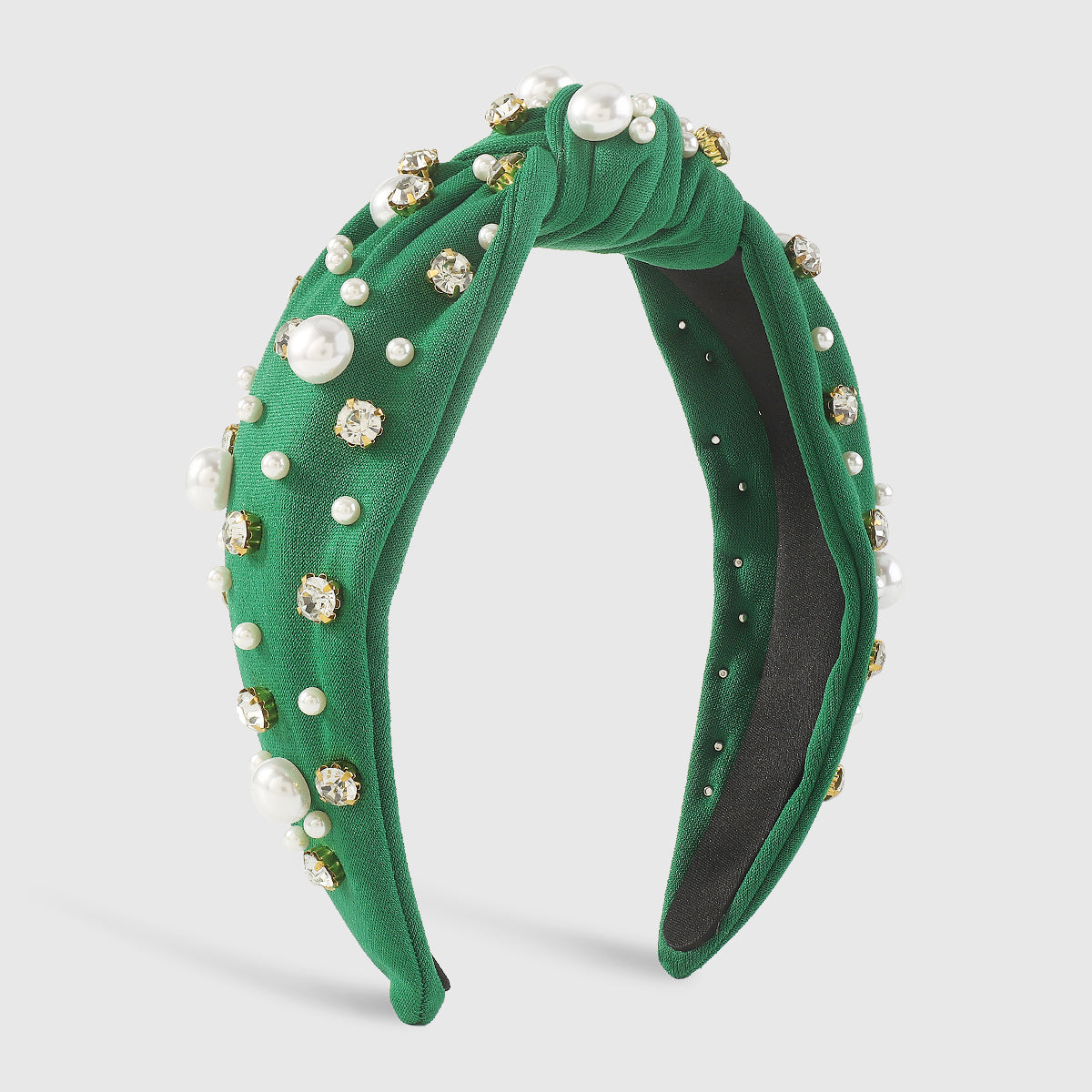 F4840 Luxury Rhinestone Pearl TopKnot Baroque Headband