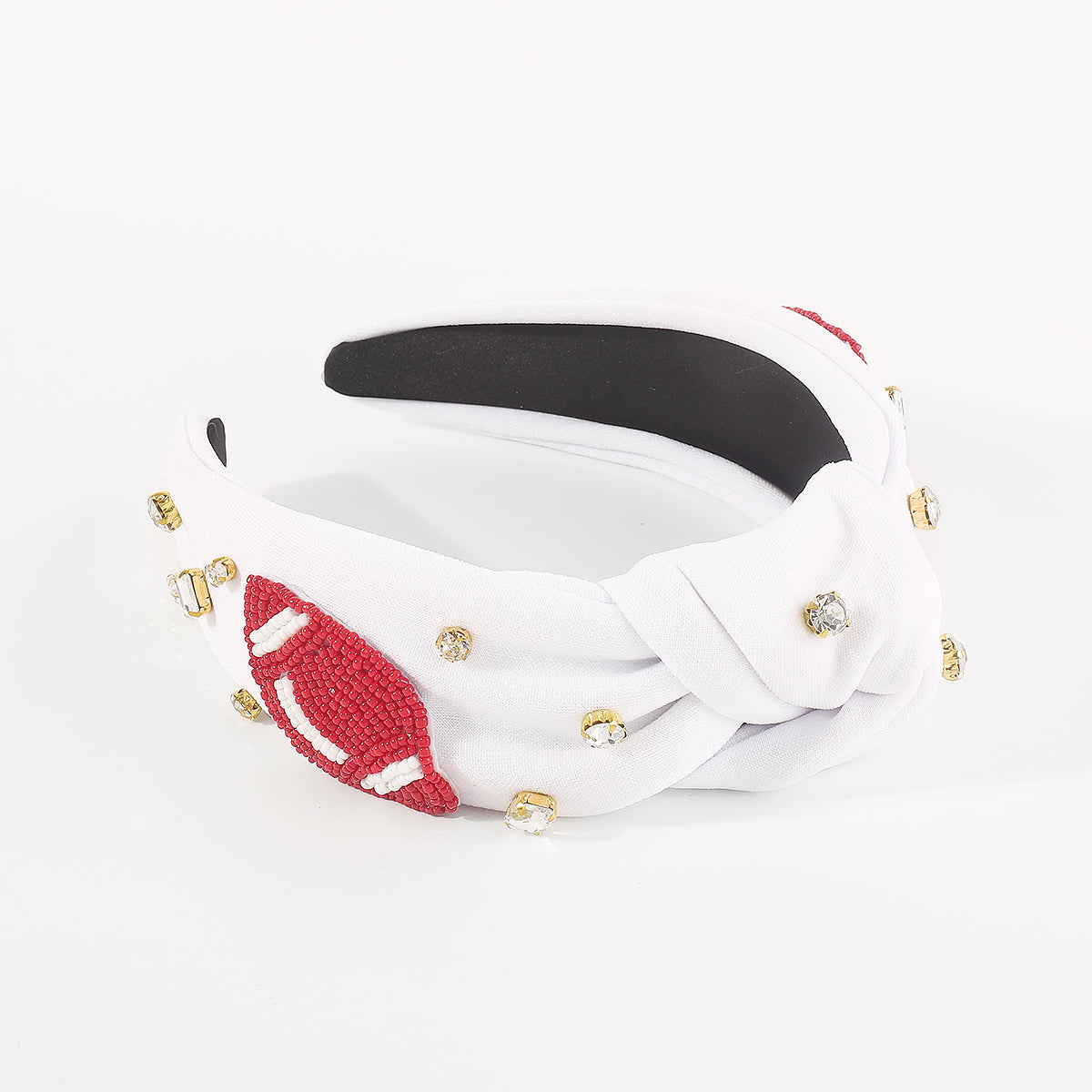 F6343 Beaded Game Day Rhinestone Knot Headband
