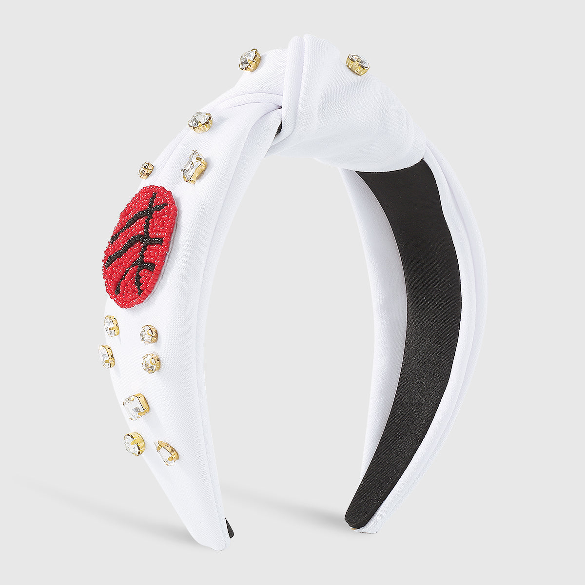 F6343 Beaded Game Day Rhinestone Knot Headband