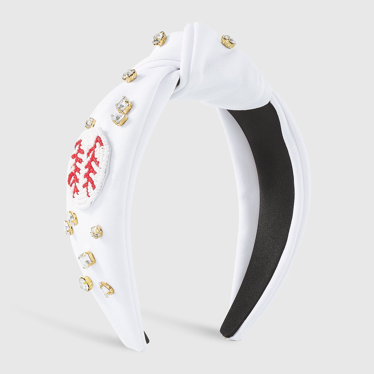 F6343 Beaded Game Day Rhinestone Knot Headband