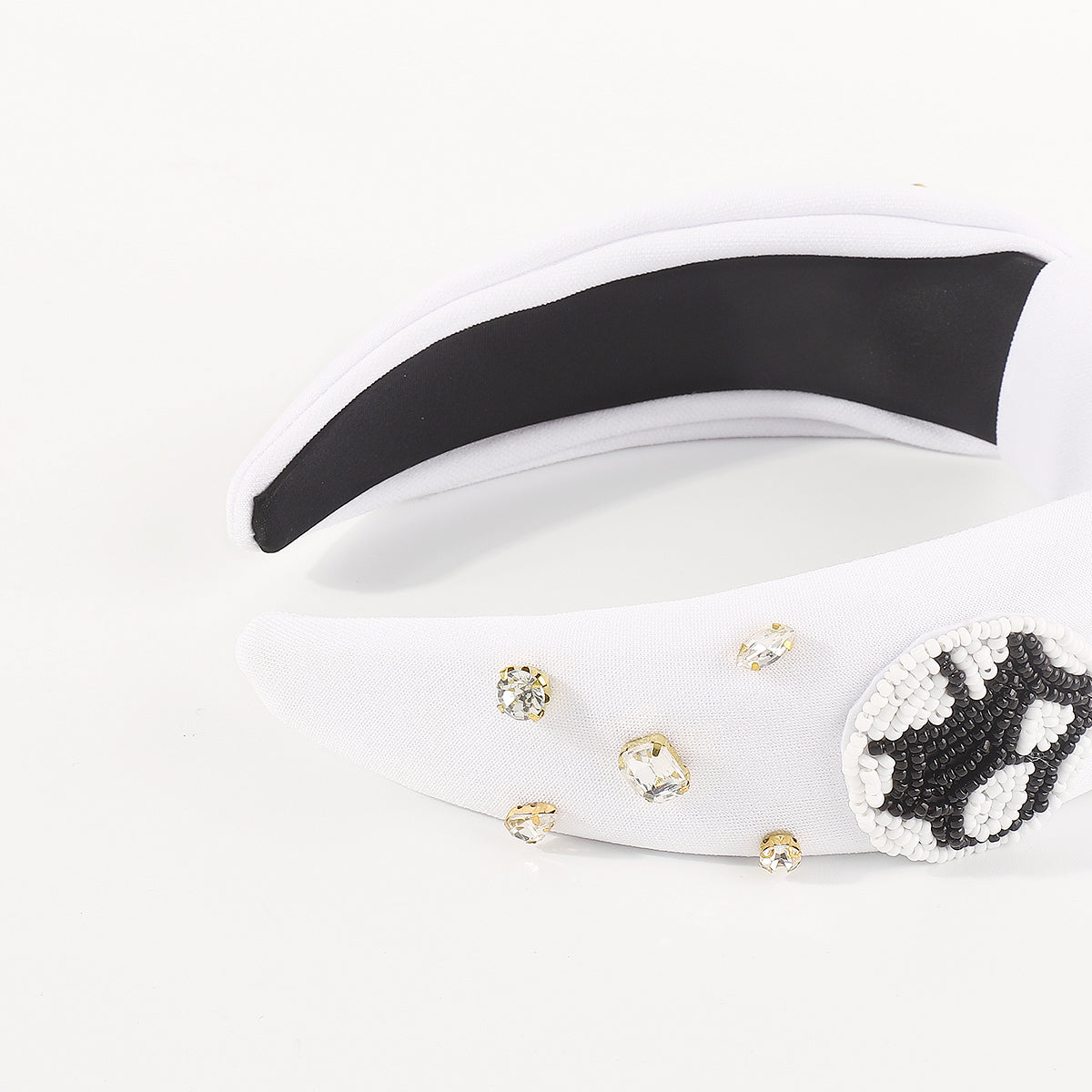 F6343 Beaded Game Day Rhinestone Knot Headband