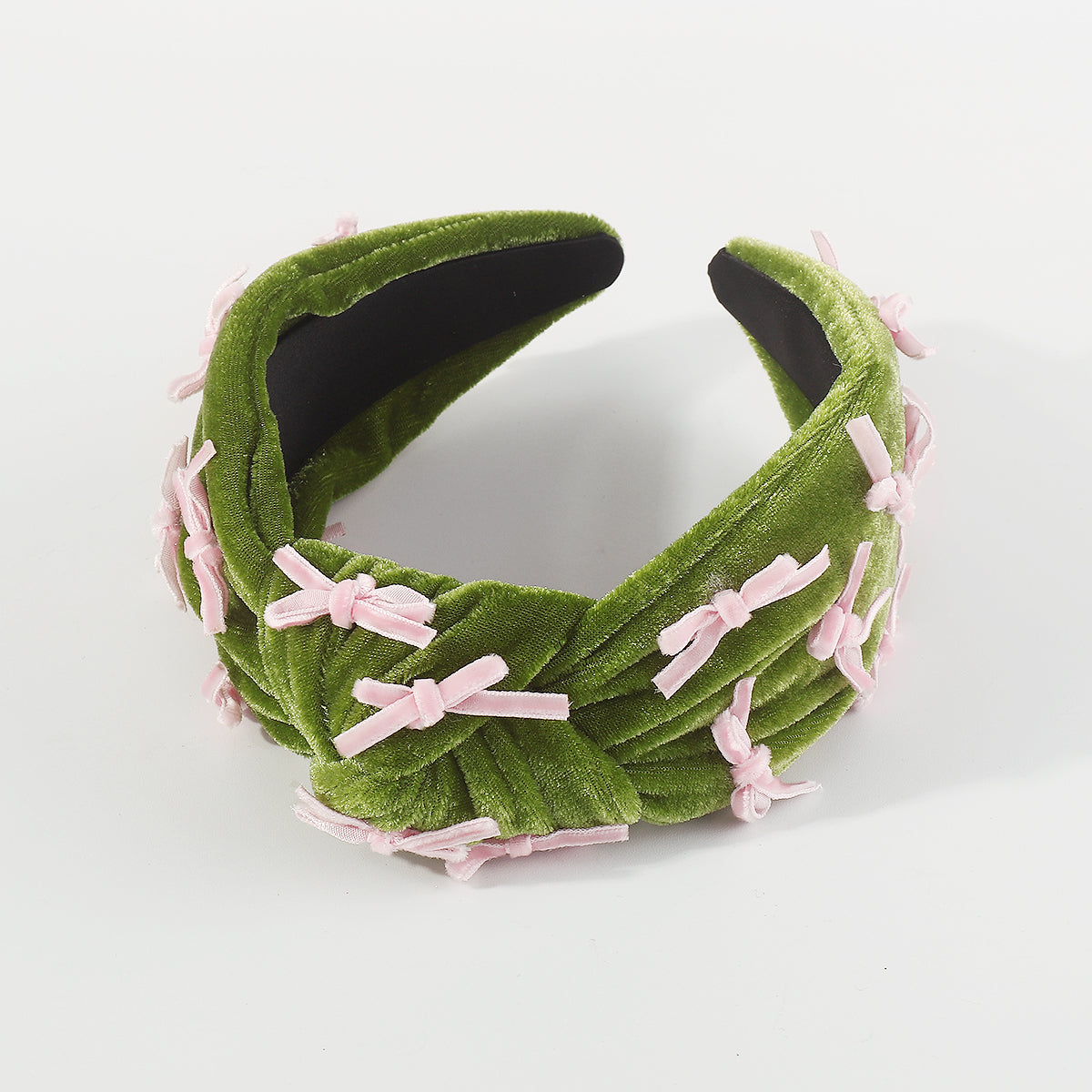 F6359 Luxury Velvet With Mini Bow Tie Topknot Headband