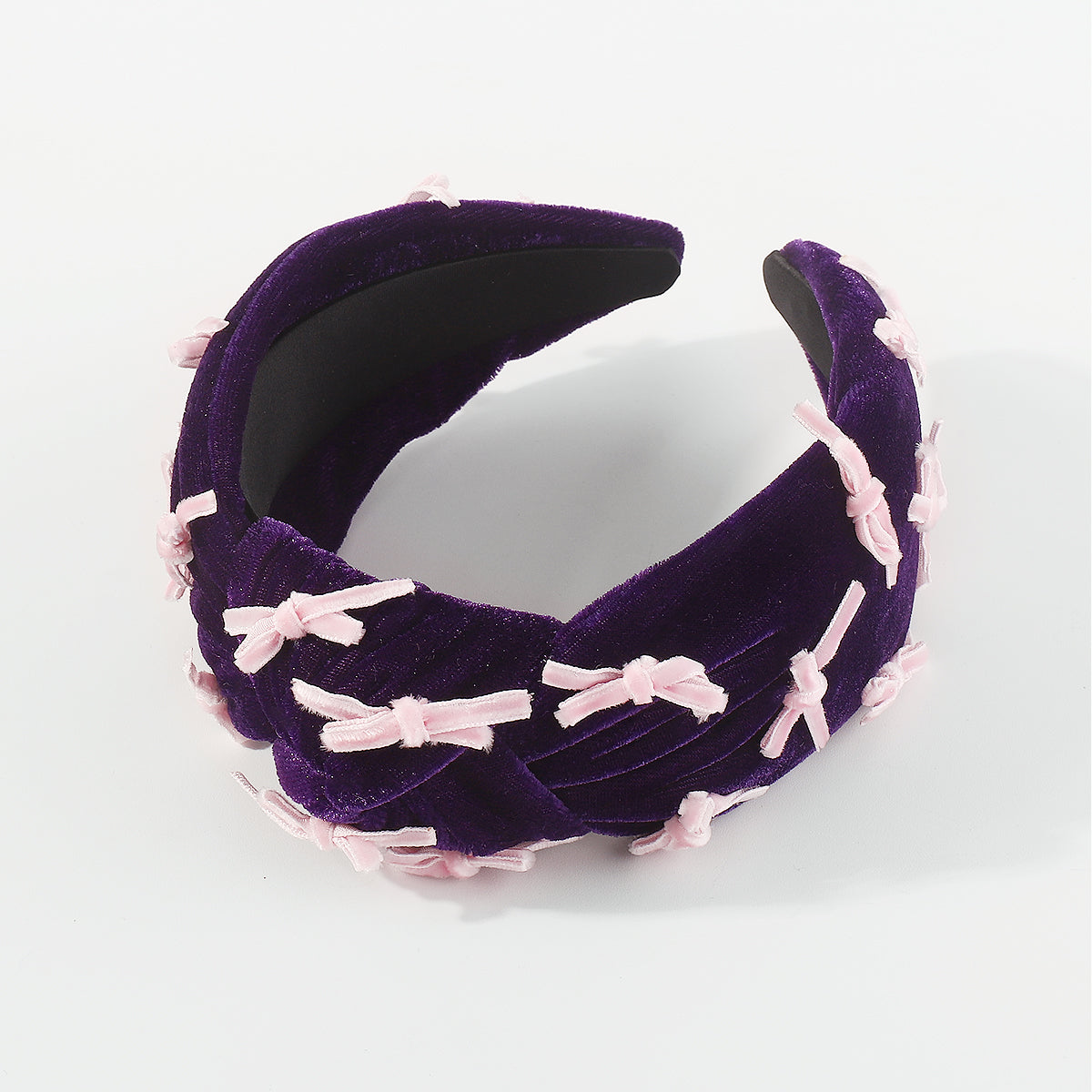 F6359 Luxury Velvet With Mini Bow Tie Topknot Headband