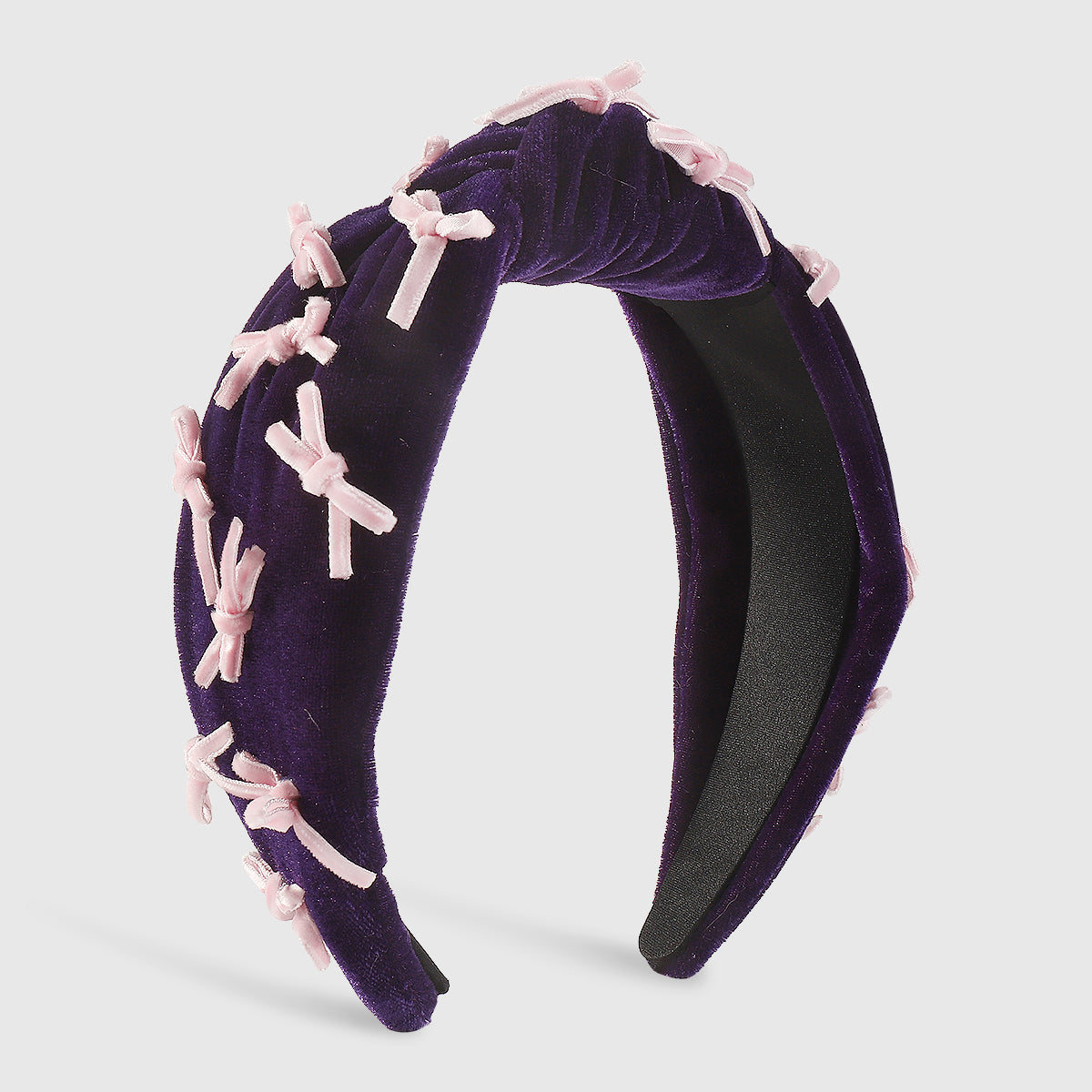 F6359 Luxury Velvet With Mini Bow Tie Topknot Headband