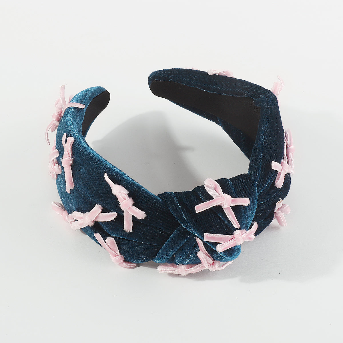 F6359 Luxury Velvet With Mini Bow Tie Topknot Headband