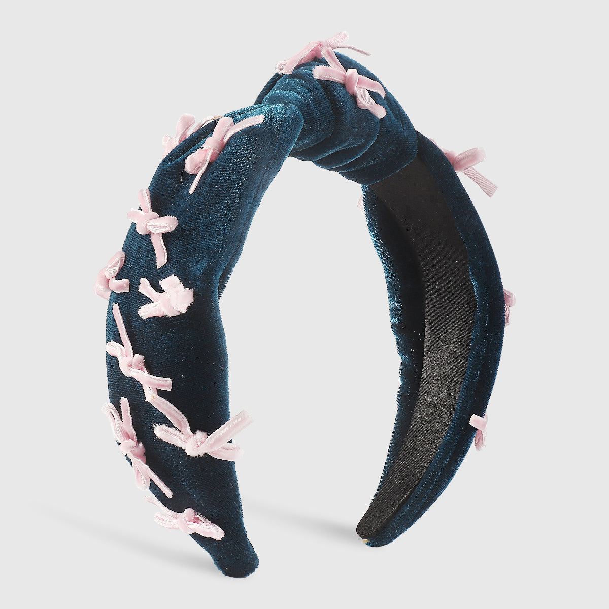F6359 Luxury Velvet With Mini Bow Tie Topknot Headband