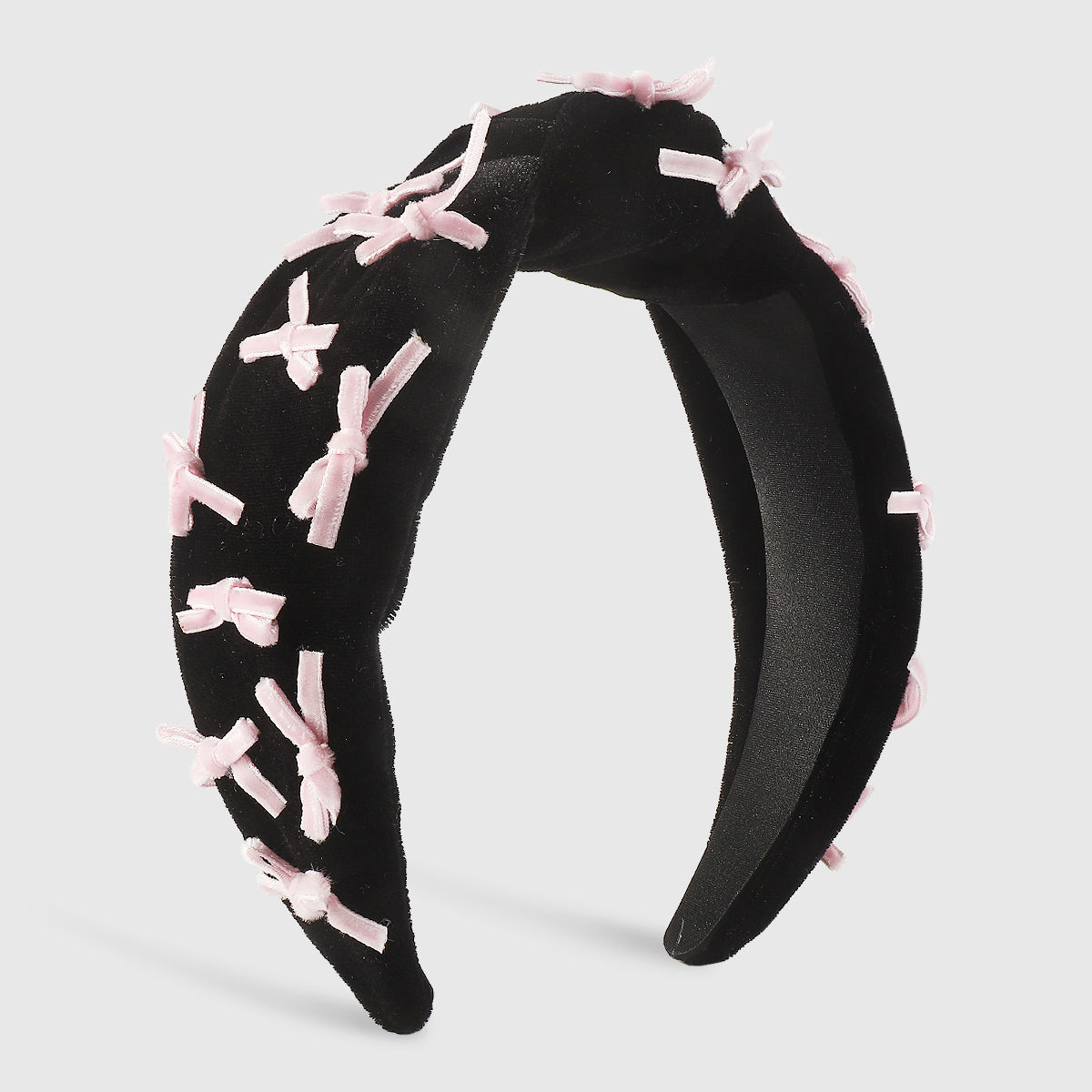 F6359 Luxury Velvet With Mini Bow Tie Topknot Headband