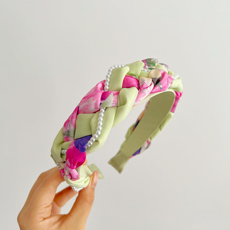 F6437 Bow Knot Print Floral Headbands