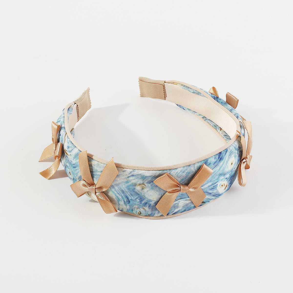 F6448 Blue Starry Sky Cross Knotted Headbands