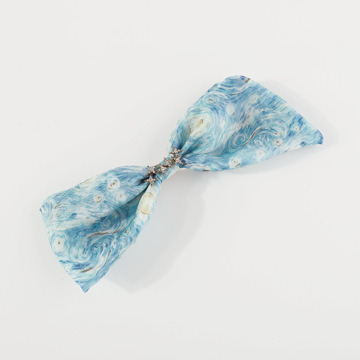 F6448 Blue Starry Sky Cross Knotted Headbands