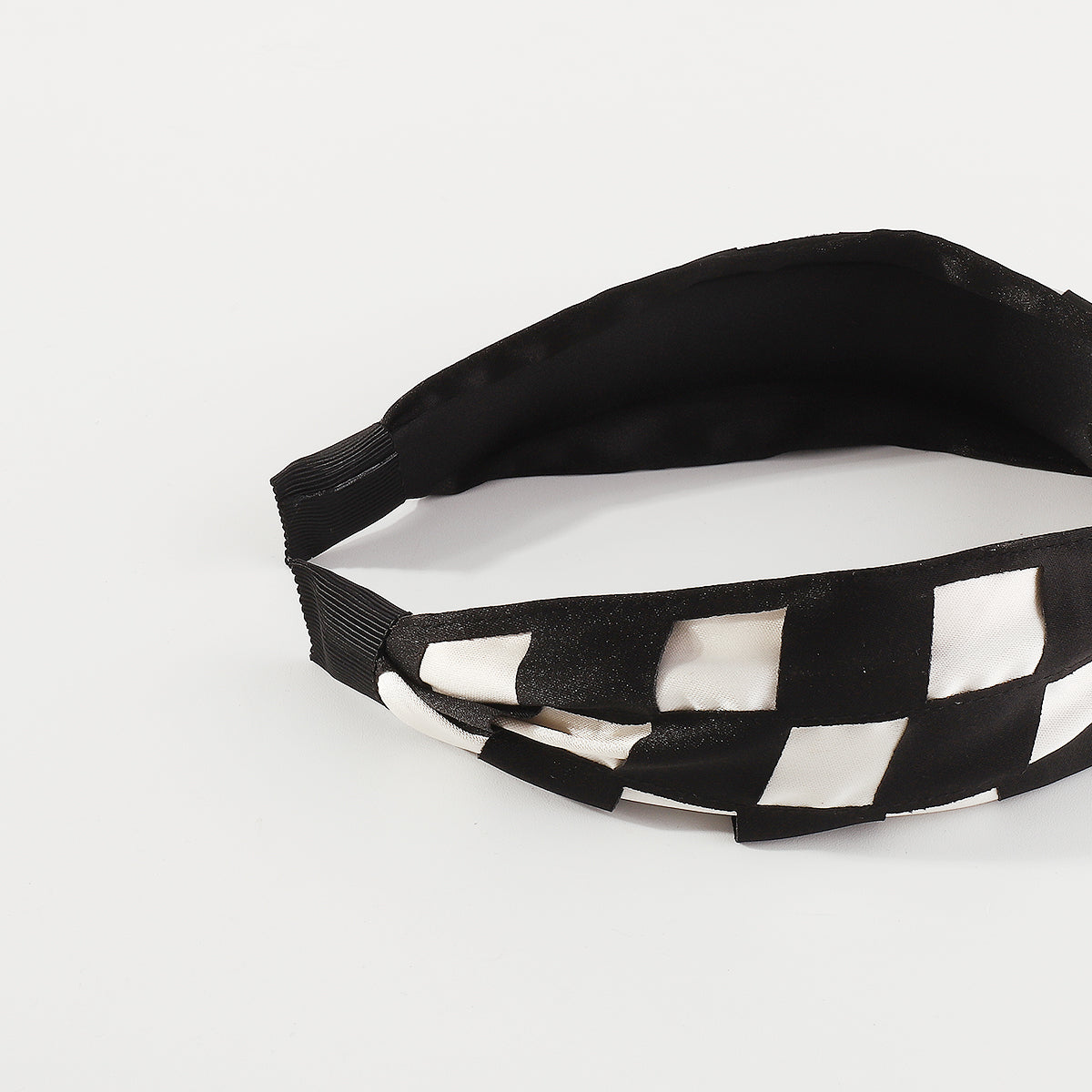 F6453 Elegant Checkerboard Top Knot Headband