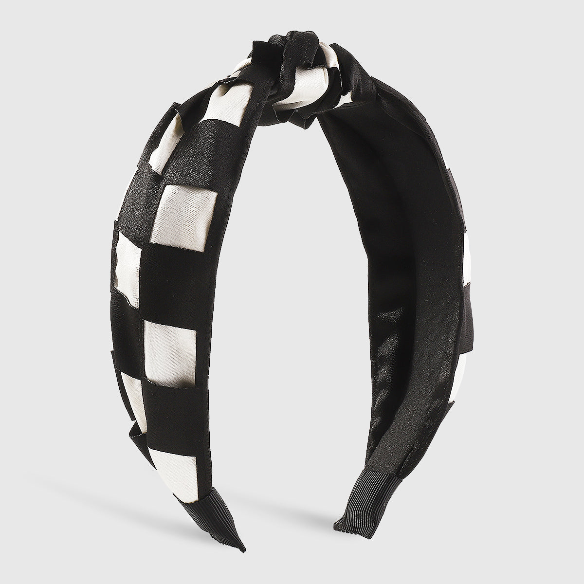 F6453 Elegant Checkerboard Top Knot Headband