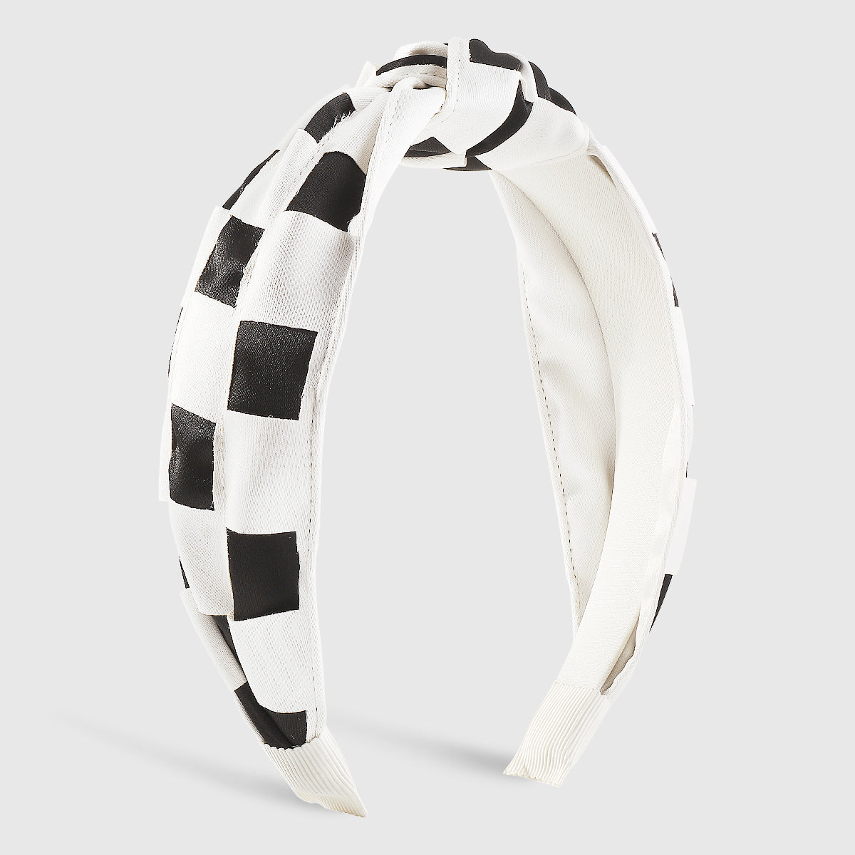 F6453 Elegant Checkerboard Top Knot Headband