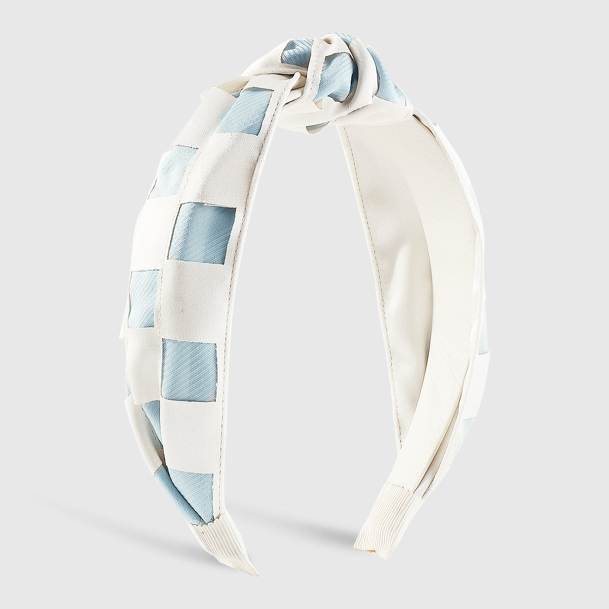 F6453 Elegant Checkerboard Top Knot Headband