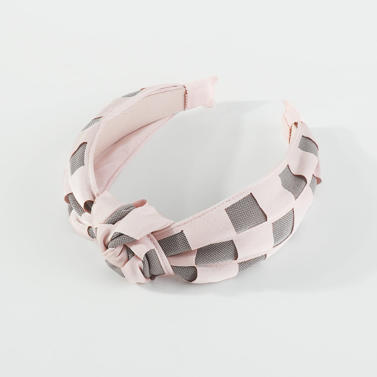 F6453 Elegant Checkerboard Top Knot Headband