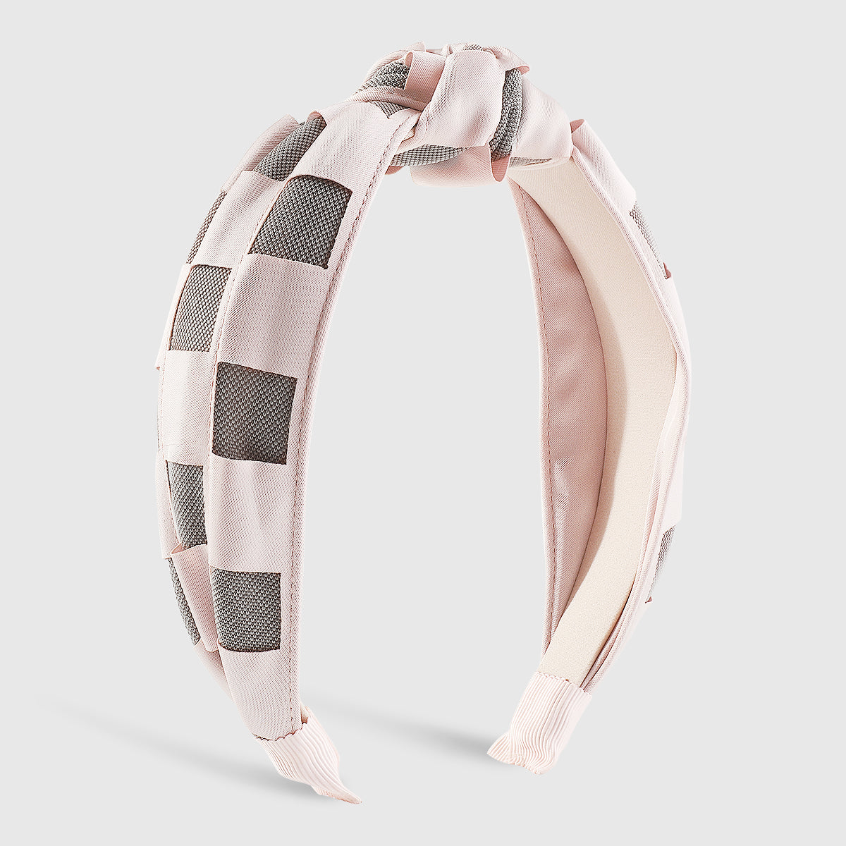 F6453 Elegant Checkerboard Top Knot Headband