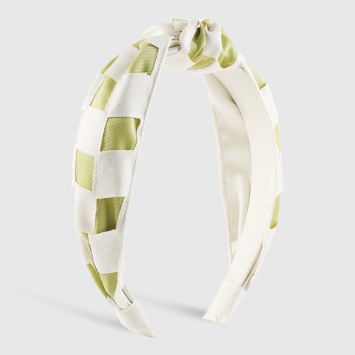 F6453 Elegant Checkerboard Top Knot Headband