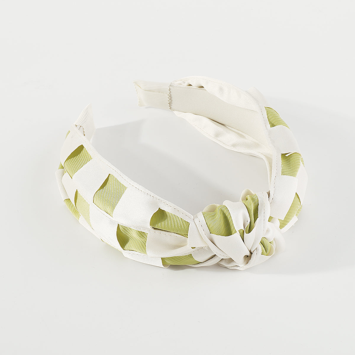 F6453 Elegant Checkerboard Top Knot Headband