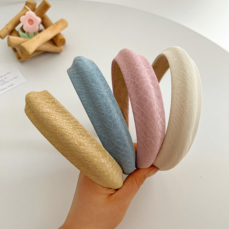 F6459 Sweet Mermaid Candy Color PU Padded Headband