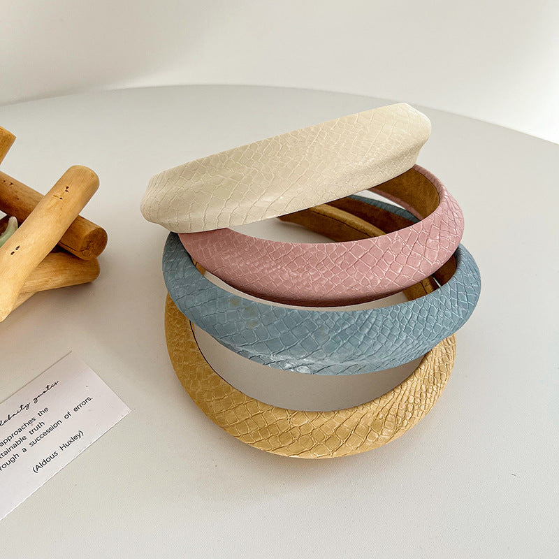 F6459 Sweet Mermaid Candy Color PU Padded Headband
