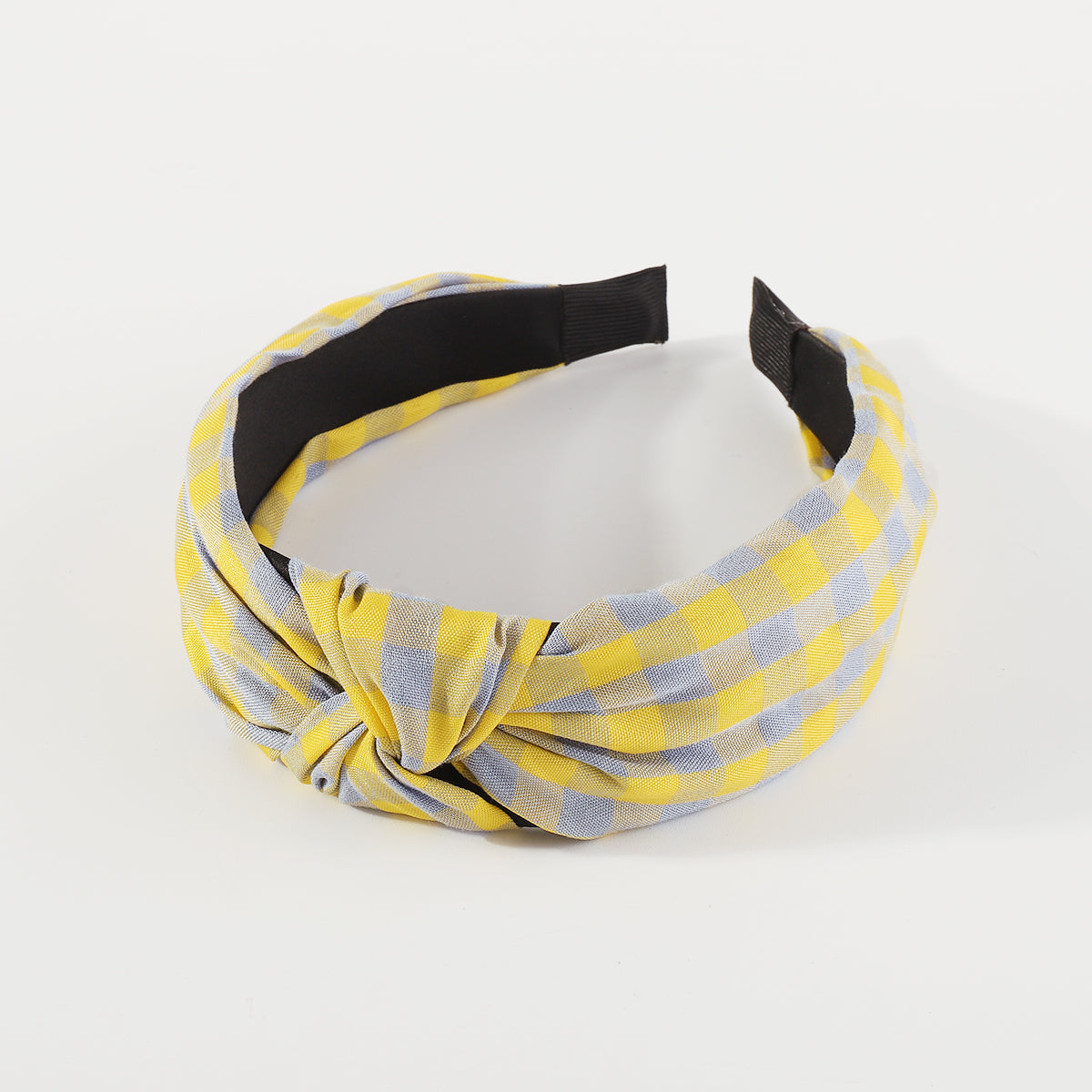 F6470 Vintage Wide Side Plaid Top Knot Headbands
