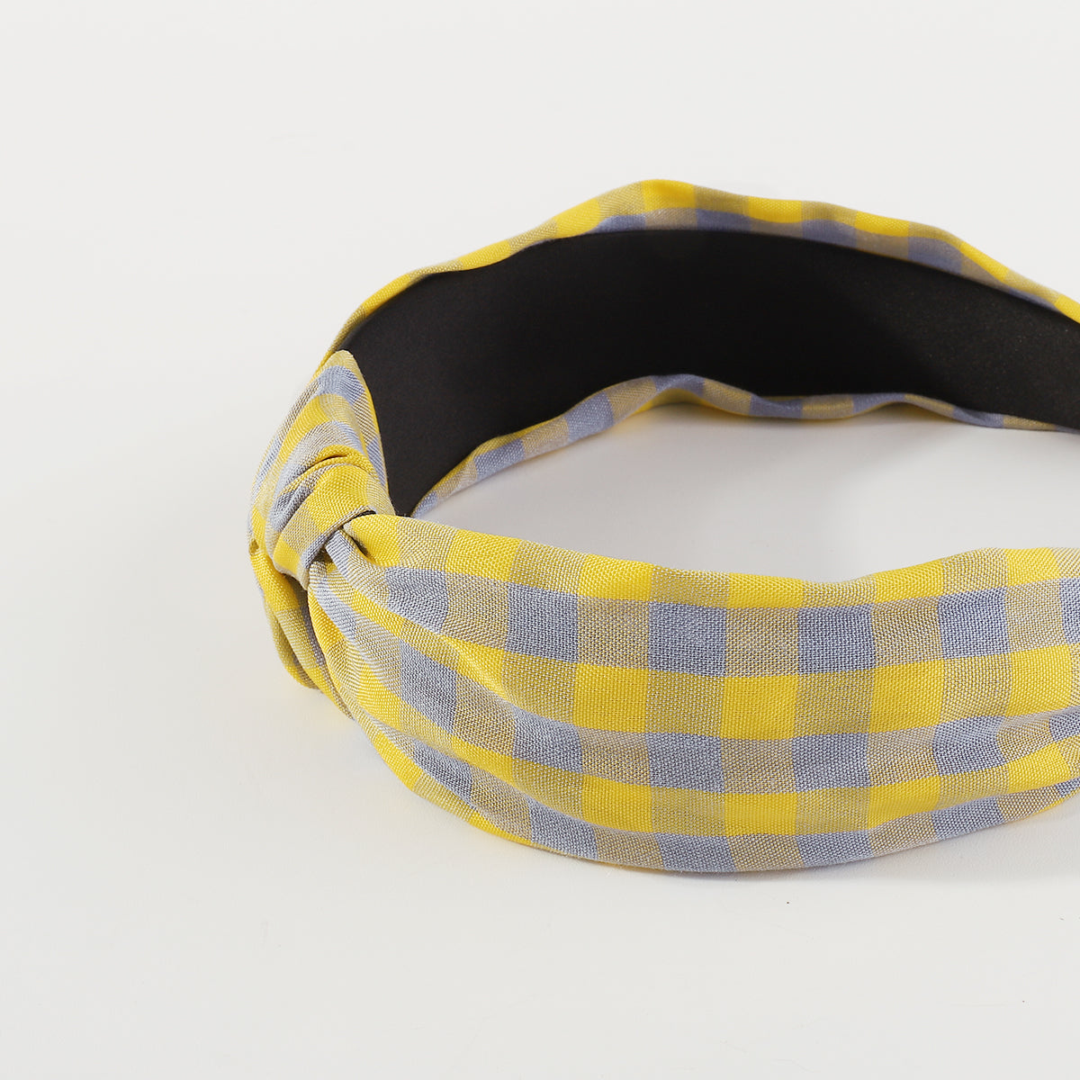 F6470 Vintage Wide Side Plaid Top Knot Headbands