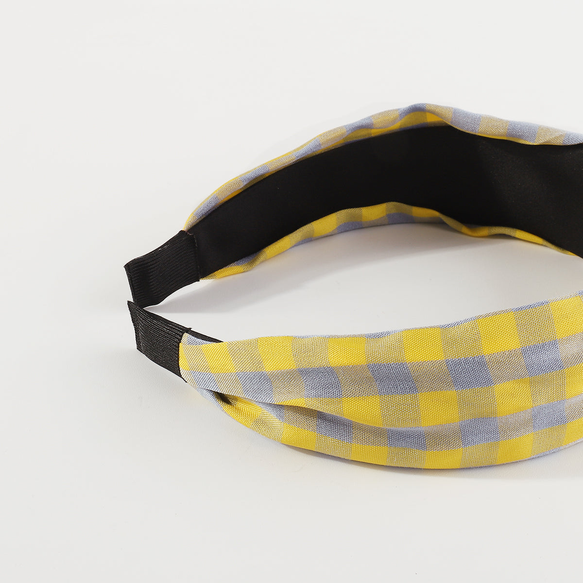 F6470 Vintage Wide Side Plaid Top Knot Headbands