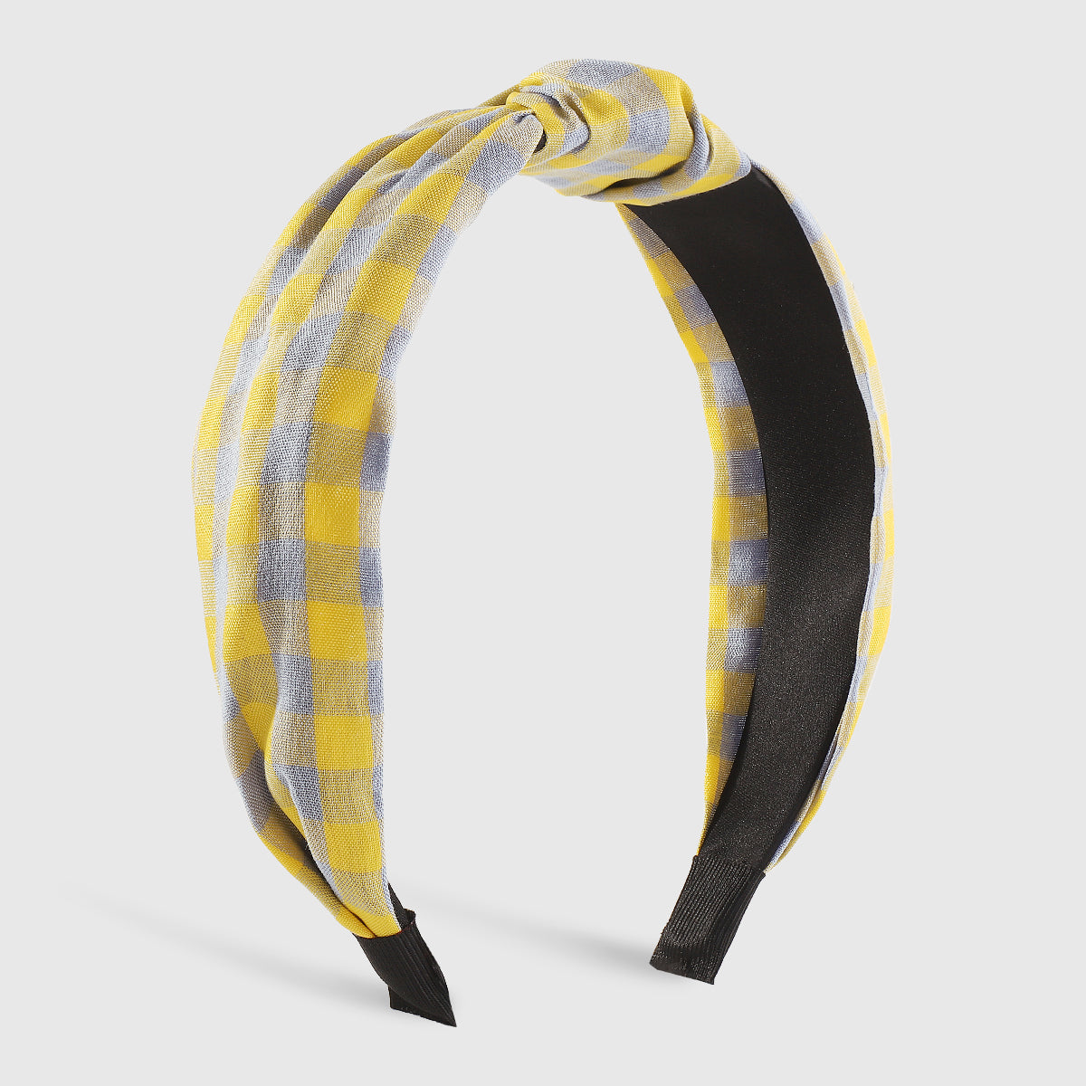 F6470 Vintage Wide Side Plaid Top Knot Headbands