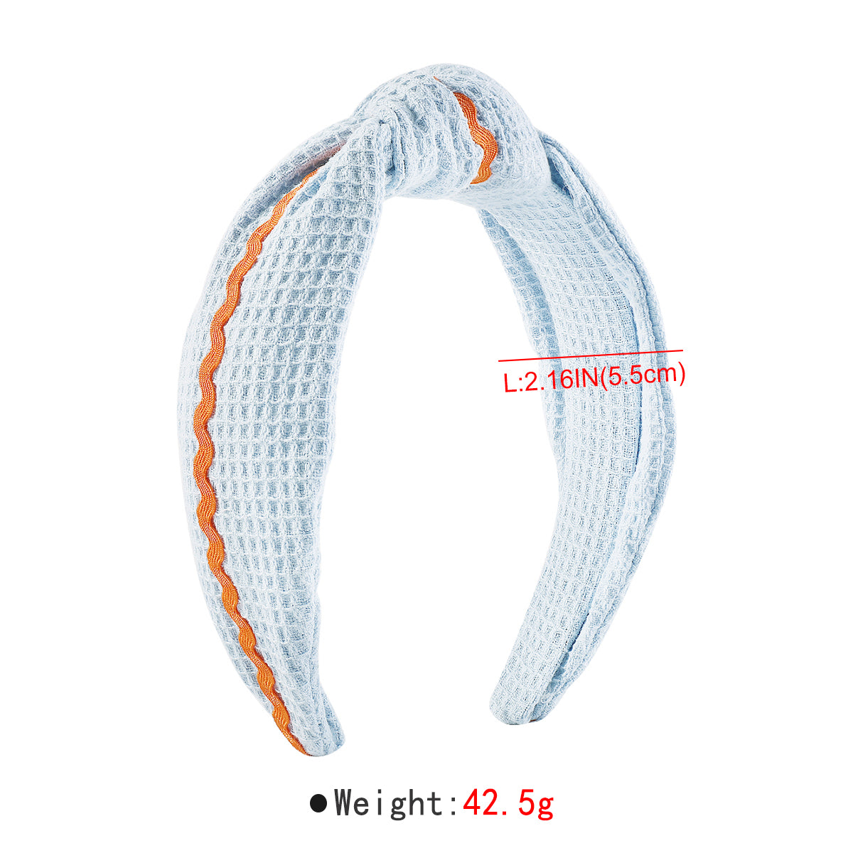 F6475 Solid Color Waffle with Wave Webbing Knot Headband