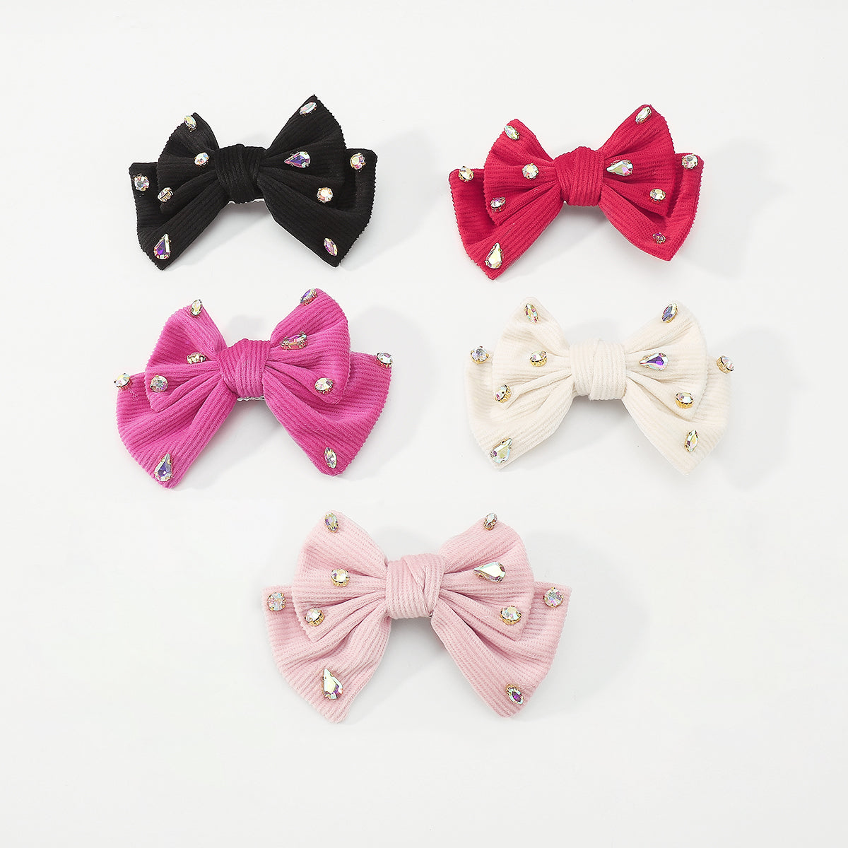 F6490 Multi-color Rhinestone Bow Knot Hair Clip