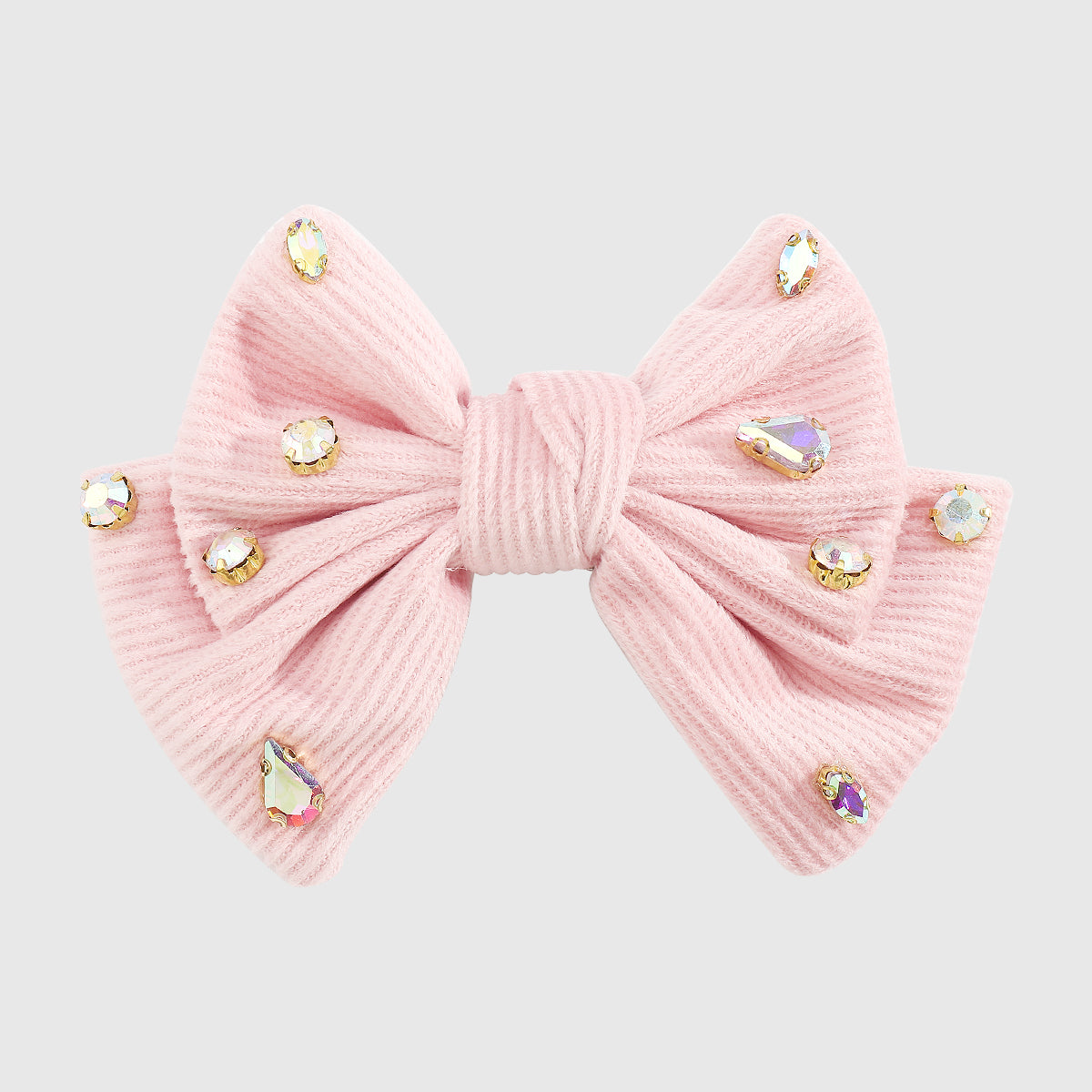 F6490 Multi-color Rhinestone Bow Knot Hair Clip