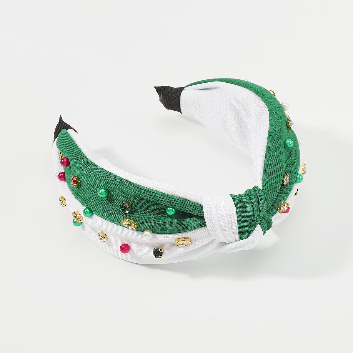 F6508 Christmas Duo Color Top Knot Headband