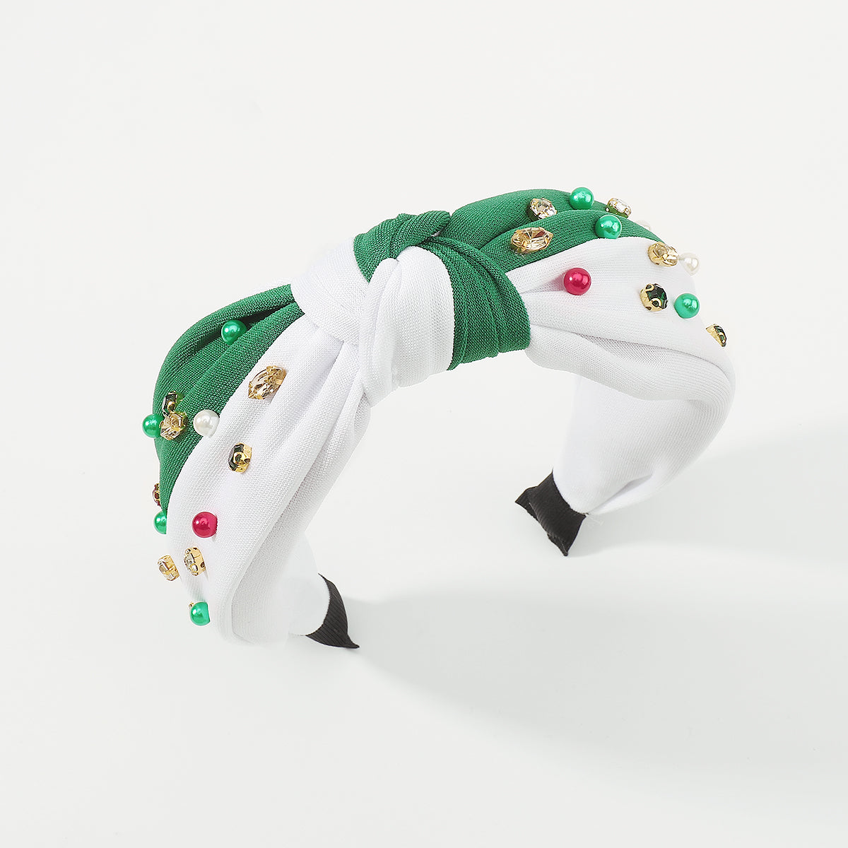 F6508 Christmas Duo Color Top Knot Headband