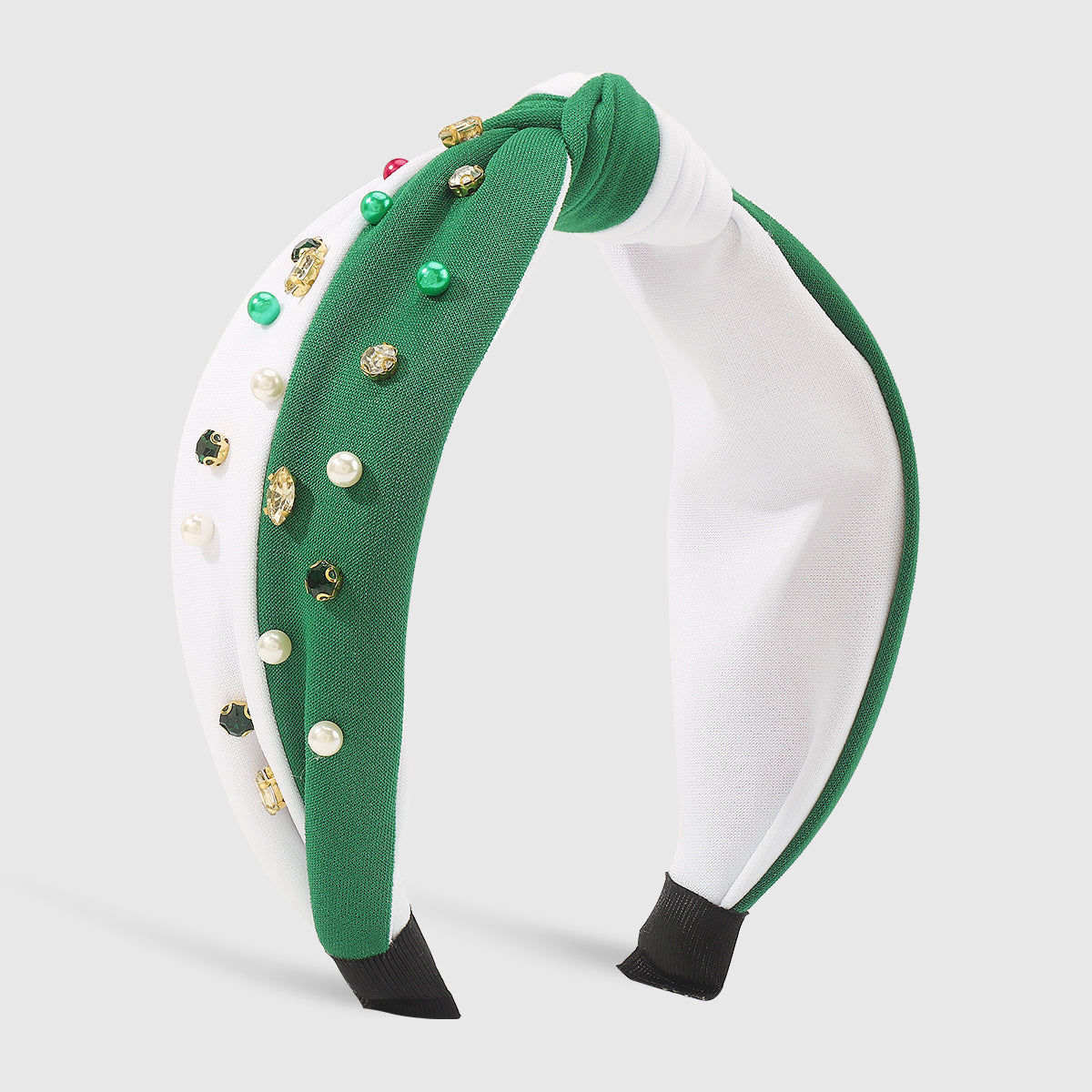 F6508 Christmas Duo Color Top Knot Headband