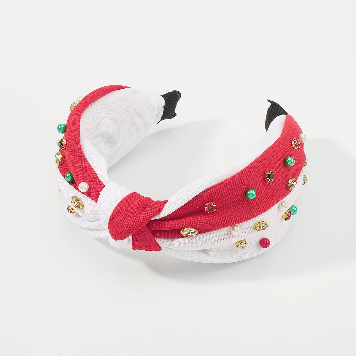 F6508 Christmas Duo Color Top Knot Headband
