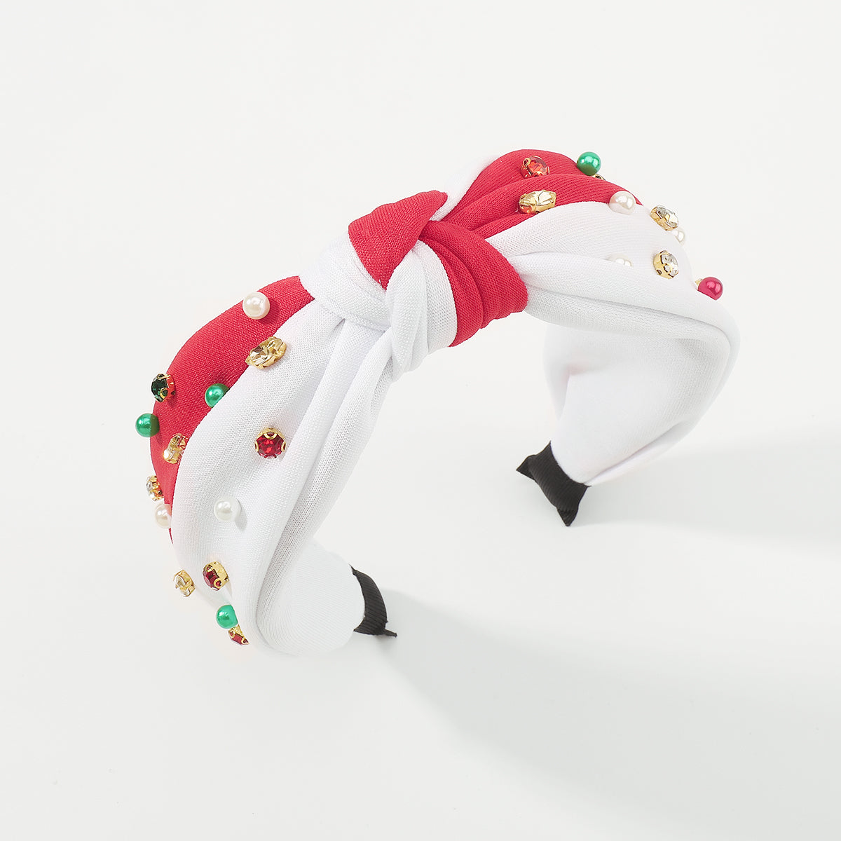 F6508 Christmas Duo Color Top Knot Headband