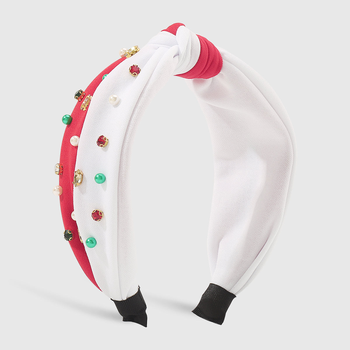 F6508 Christmas Duo Color Top Knot Headband