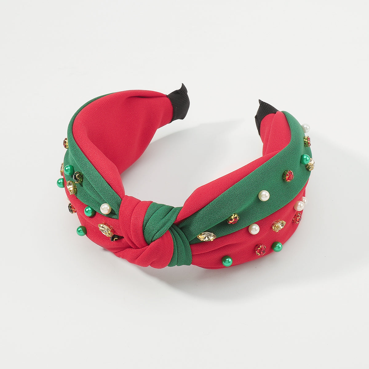 F6508 Christmas Duo Color Top Knot Headband