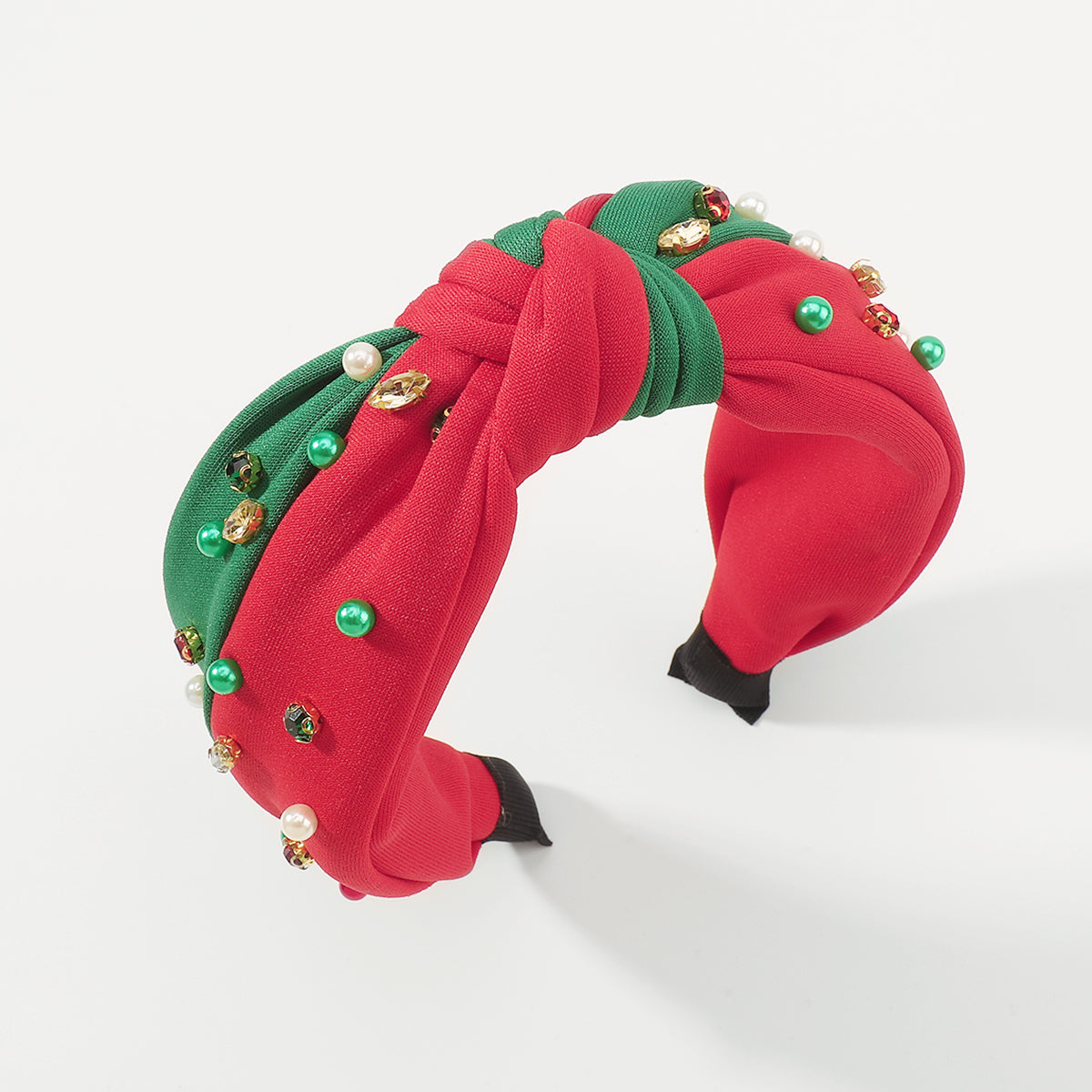 F6508 Christmas Duo Color Top Knot Headband